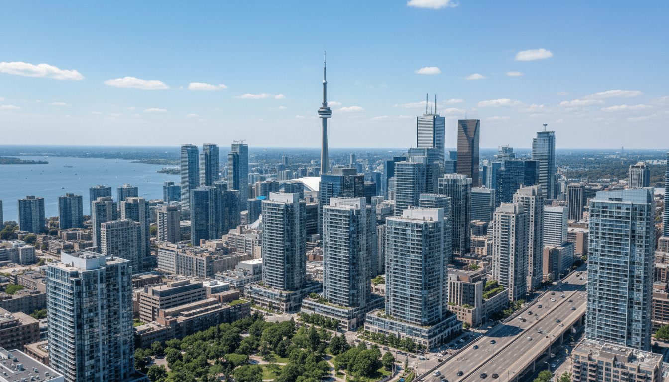 Toronto skyline with downtown office towers